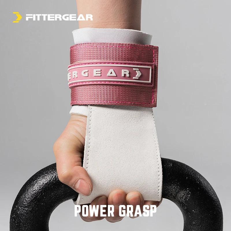 Fittergear Tempered Cowhide Palm Protection Pull Booster Band Women Fitness Gloves Pull-up Horizontal Bar Non-slip W